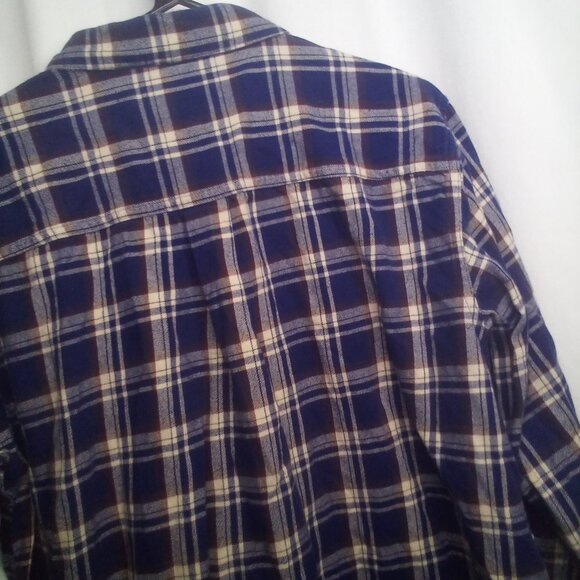 Magellan Shirt 2XL Men Button Down Long Sleeve Flannel Plaid Blue - Picture 16 of 16